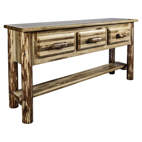 Glacier Country Collection Console Table w/ 3 Drawers