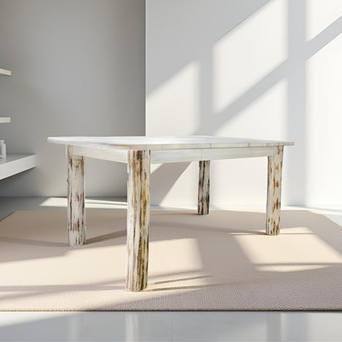 Homestead Collection 4 Post Dining Table w/ Two 18 Leaves, Clear Lacquer Finish