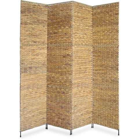 Oakestry Jakarta Folding Screen Room Divider 60 X 67 X 1 Inch Natural Wood Eco-Friendly Adjustable 4 Panels Privacy Partition Home Decor