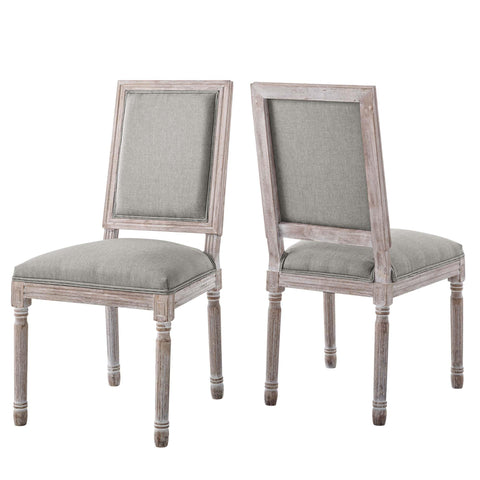 Oakestry Court Dining Side Chair Upholstered Fabric Set of 2 Light Gray Contemporary Accent Seating Modern Padded Chairs for Dining Room Kitchen Living Space