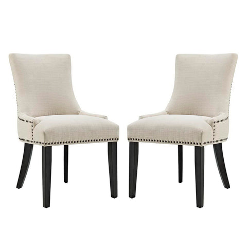 Oakestry Marquis Dining Side Chair Fabric Set of 2 Contemporary Upholstered Seating Modern Accent Chairs for Dining Room Kitchen Living Space Furniture