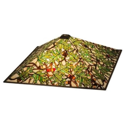 Oakestry Tiffany 69966 Lighting 26 sq in Multi Tiffany Style Lighting Fixture Stained Glass Decorative Indoor Lamp Vintage Classic Home Lighting Living Room Bedroom Office De