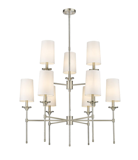 Oakestry 12-Light Infinity Chandelier Misty Charcoal Steel Smoke Mirror Glass Pendant Modern Transitional Linear Lighting for Dining Room Foyer Living Room
