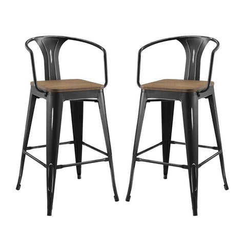 Oakestry Premium Promenade Bar Stool Set of 2 Offering Decorative Balance Sophisticated Visual Appeal and Versatile Functionality Across Curated Interior Spaces