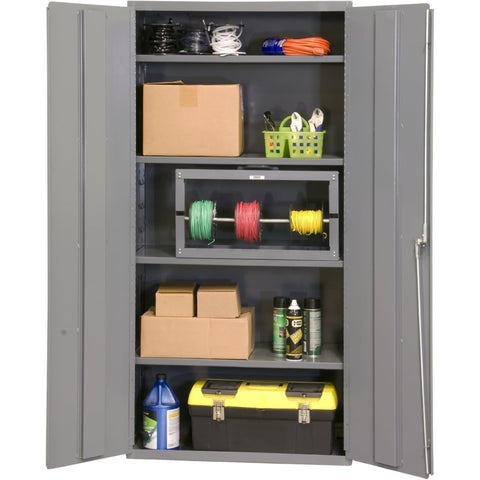 Oakestry 16 Gauge Steel Storage Cabinet 36” x 24” x 72”, 4 Adjustable Shelves, Flush Lockable Doors, Chrome Handle with Keys, Gray