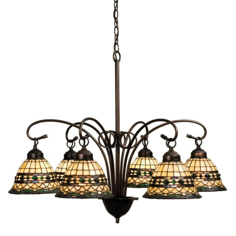 Oakestry 31 Inch Roman 6 Light Chandelier Bronze Farmhouse Ceiling Light Rustic Hanging Fixture Vintage Indoor Lighting for Dining Room Kitchen Island Entryway Living Room Foyer