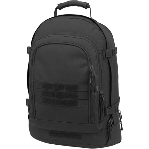 Oakestry 3 Day Tactical Stretch Backpack, Black – Expandable MOLLE Backpack with Water-Resistant Interior & Support Belt
