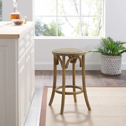 Oakestry Rae Rattan Seat Backless Counter Stool
