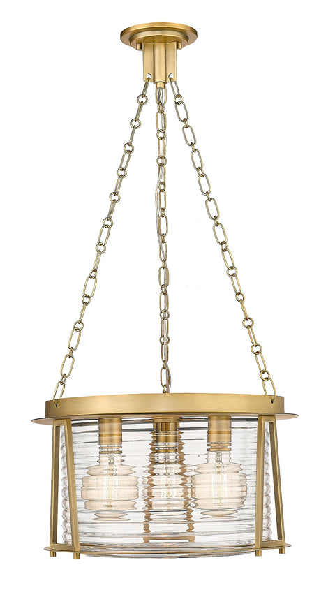 Oakestry Cape Harbor 3 Light Pendant Rubbed Brass Modern Ceiling Lighting Fixture Adjustable Hanging Chandelier for Kitchen Island Dining Room Bedroom Vintage Contemporary Indoor Lighting
