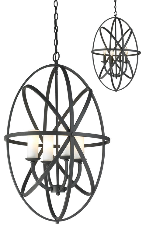 Oakestry Emily 9-Light Chandelier – Matte Black Steel, Off-White Fabric Shades, Candelabra Bulbs, Multi-Layered Transitional Lighting