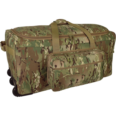 Oakestry TAA Compliant Monster Deployment Bag Multicam, 36” Rolling Tactical Duffel with Wheels, Heavy Duty Military Gear Bag