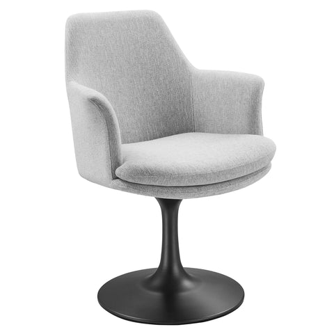 Oakestry Lippa Swivel Dining Upholstered Armchair Modern Performance Fabric Accent Chair 360 Degree Rotation Metal Pedestal Base Cushioned Seat Dining Living Room Furniture