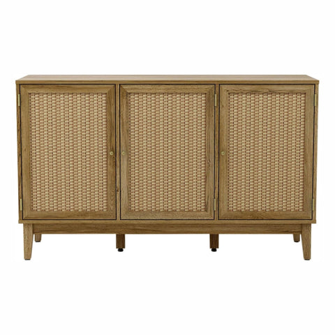 Oakestry Bodrum 50" Wide Rattan Sideboard Extra Large Brown Storage Cabinet with Natural Woven Doors, Spacious Buffet Table for Dining Room, Living Room & Entryway, Modern Coastal Design