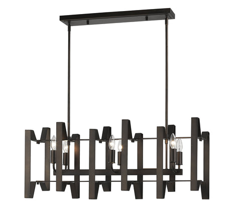 Oakestry Marquee 10-Light Linear Chandelier – Chrome Steel Frame, Clear Glass Orbs, Contemporary & Transitional Design for Dining Room & Kitchen