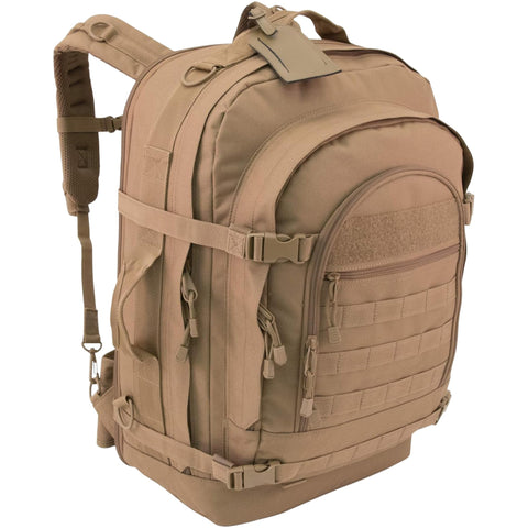 Oakestry Blaze Tactical 72 Hour Backpack, Coyote – 67L Expandable MOLLE Pack with Hydration Compatibility & Multi-Carry Design