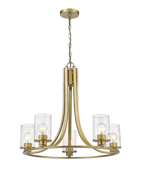 Oakestry 5 Light Chandelier Olde Brass Steel Clear Seedy Transitional, Traditional, Industrial, Sleek, Classical, Restoration Ceiling Lighting Fixture for Dining Room Foyer Great Room Hallway Kitchen