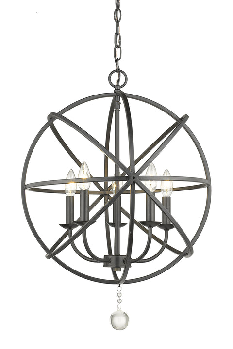 Oakestry 5 Light Chandelier Matte Black Steel Contemporary Transitional Ceiling Lighting Fixture for Dining Room Foyer Great Room Hallway Kitchen Modern Home Decor Hanging Light