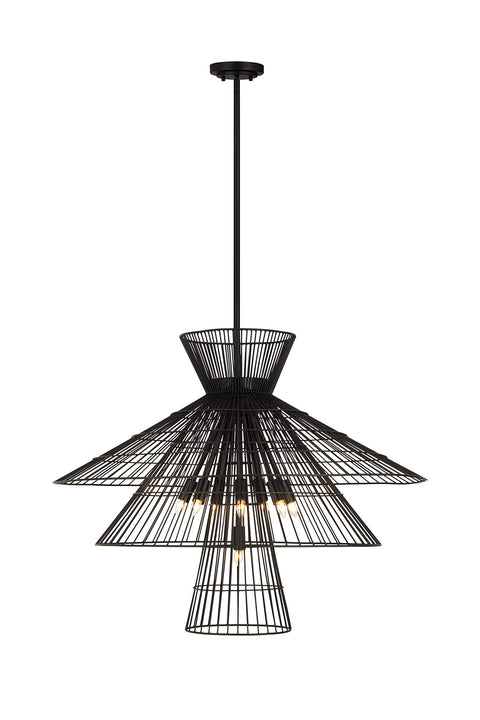Oakestry 12-Light Chandelier Brushed Nickel Glass Cage Traditional Ceiling Light Gothic Style for Dining Room Foyer Living Room Kitchen