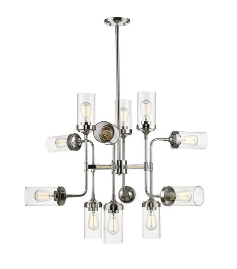 Oakestry Terra 7-Light Linear Chandelier – Chrome Steel & Aluminum, G9 Bulbs, Crystal Accents, Contemporary Metropolitan Lighting