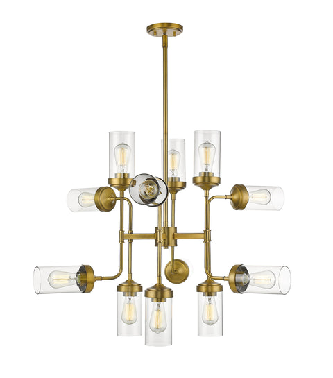 Oakestry Barclay 8-Light Chandelier – Matte Black Steel, Candelabra Bulbs, Minimalist Square Design, Elegant Transitional Lighting