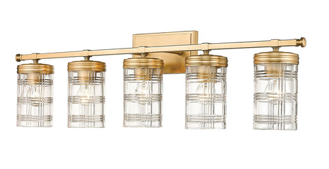 Oakestry Archer Heirloom Gold 5 Light Vanity Premium Quality Durable Lightweight Multipurpose Modern Design Everyday use