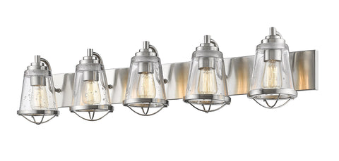 Oakestry Mariner Brushed Nickel 5 Light Vanity Premium Quality Durable Lightweight Multipurpose Modern Design Everyday use