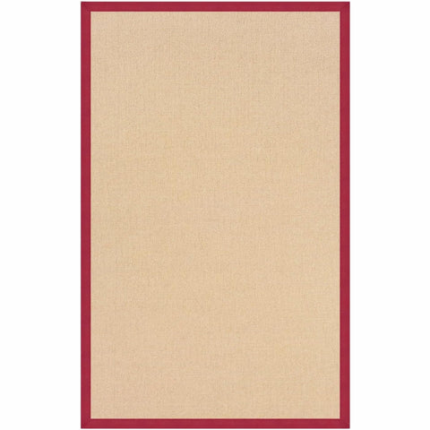 Oakestry Natural Wool Area Rug with Hand-Sewn Binding, Durable Tufted Build & Neutral Style for Modern or Traditional Interiors (Red & Cream)