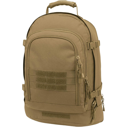 Oakestry 3 Day Tactical Stretch Backpack, Coyote – Expandable MOLLE Military Pack with Support Belt & Organizer Pockets