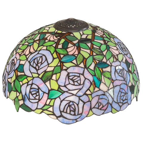 Oakestry 16 Wide Rosebush Shade Tiffany Style Lighting Fixture Stained Glass Decorative Indoor Lamp Vintage Classic Home Lighting Living Room Bedroom Office Decor
