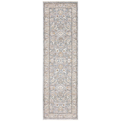Oakestry Runner Rug Blue/Ivory, Traditional Indoor Hallway Carpet, Stain Resistant, Easy Care Durable Runner Rug