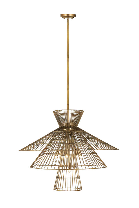 Oakestry 8-Light Chandelier Polished Nickel Rectangular Frame Alabaster Style Shade Modern Art Deco Ceiling Light for Dining Room Foyer Kitchen