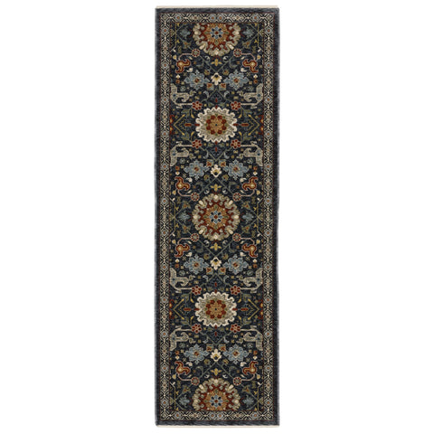 Oakestry Traditional Runner Rug Blue/Multi, Indoor Hallway Carpet, Soft Durable Feel, Stain Resistant, Entryway Runner Rug