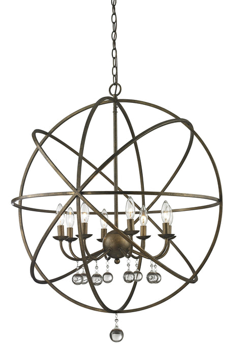 Oakestry 8-Light Chandelier Bronze Crystal Modern Linear Ceiling Light Contemporary Fixture for Dining Room Foyer Living Room