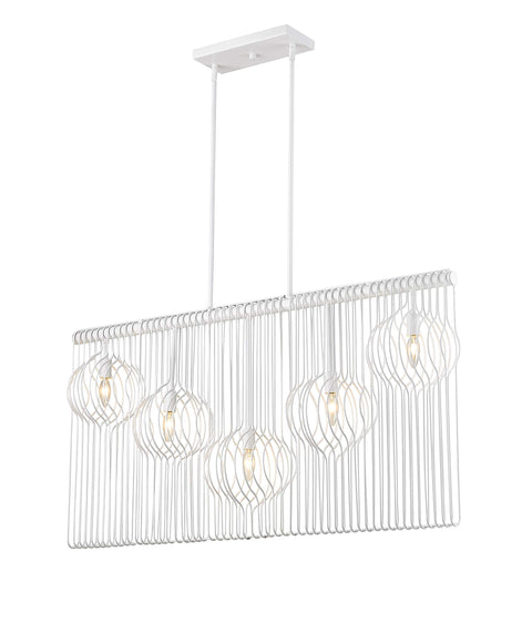 Oakestry 5 Light Linear Chandelier Modern Pendant Chandelier Lighting Fixture Polished Finish Elegant Ceiling Light for Kitchen Island Dining Room Adjustable Hanging Lamp