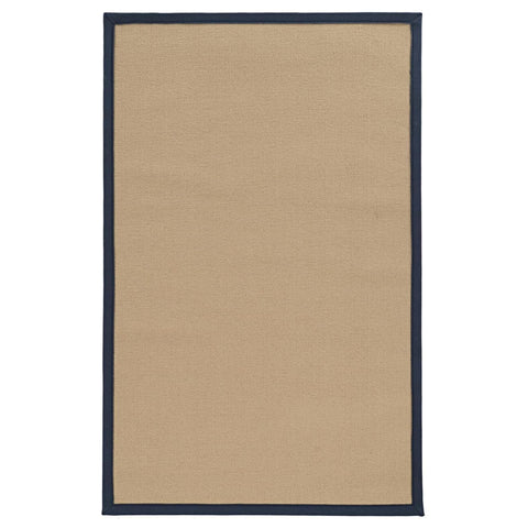 Oakestry Athena 9'10" x 13' Wool Area Rug – Hand-Bound, Natural Grass–Inspired Texture with Durable Tufted Construction, Neutral Base Accent for Layered Décor Living Spaces (Brown & Blue)