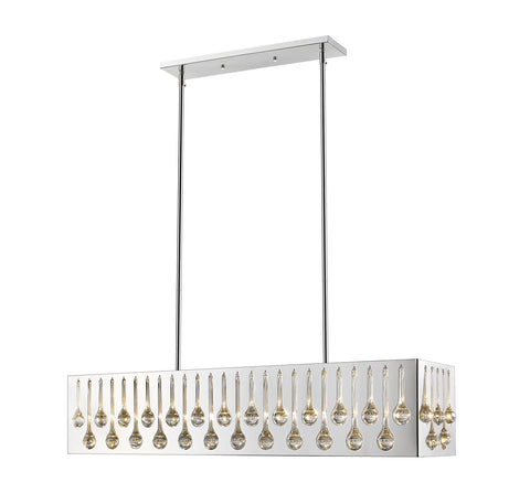 Oakestry 7 Light Linear Chandelier Modern Pendant Chandelier Lighting Fixture Polished Finish Elegant Ceiling Light for Kitchen Island Dining Room Adjustable Hanging Lamp