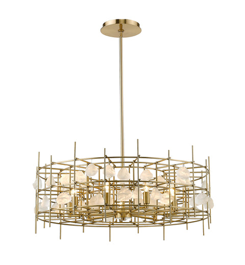 Oakestry 8-Light Crystal Chandelier Chrome Finish Modern Burst Pendant K5 Crystal Rod Ceiling Light for Dining Room Foyer Living Room Kitchen