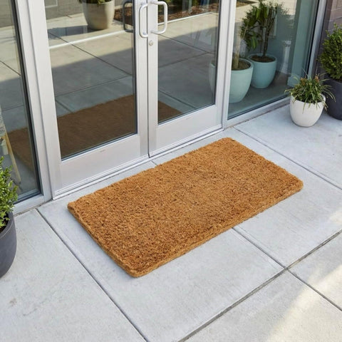 Oakestry Plain Coir Doormat 26 x 42 Inch Natural Coconut Fiber Entry Mat Heavy Duty Non Slip Backing Indoor Outdoor Front Door Porch Dirt Trapper Large Durable Welcome Rug