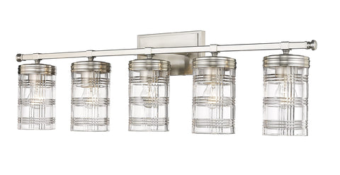 Oakestry Archer Brushed Nickel 5 Light Vanity Premium Quality Durable Lightweight Multipurpose Modern Design Everyday use