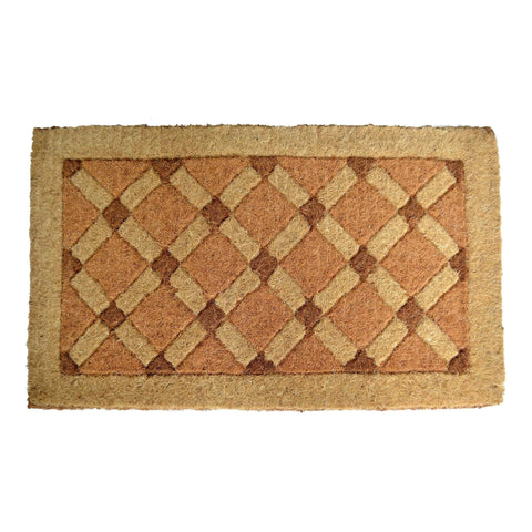 Oakestry Coir Doormat Cross Board Design 18 x 47 Inch Natural Coconut Fiber Entry Runner Non Slip Backing Heavy Duty Indoor Outdoor Front Door Porch Dirt Trapper Long Durable Welcome Rug