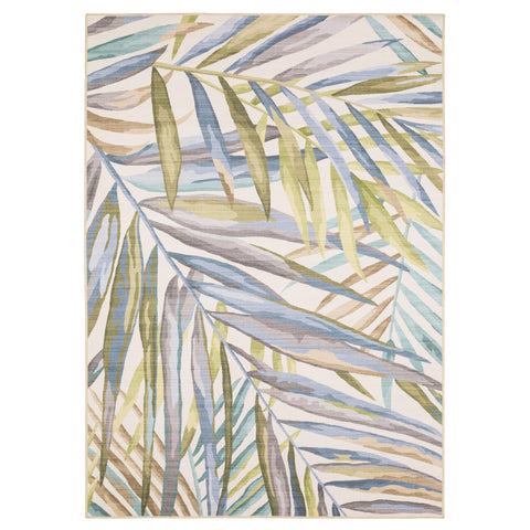 Oakestry Floral Area Rug Beige/Multi, Indoor Carpet with Non-Slip Backing, Stain Resistant, Easy Care Living Room Rug