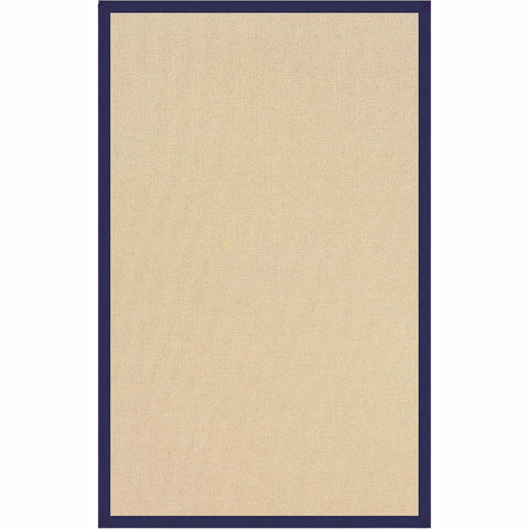 Oakestry Natural Wool Area Rug with Hand-Sewn Binding, Durable Tufted Build & Neutral Style for Modern or Traditional Interiors (Brown & Blue)