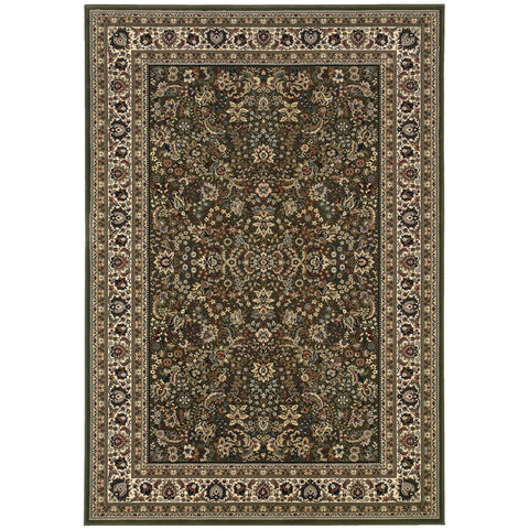 Oakestry Oriental Area Rug Green/Ivory, Traditional Indoor Carpet, Soft Texture, Stain Resistant, Durable Entryway Accent Rug