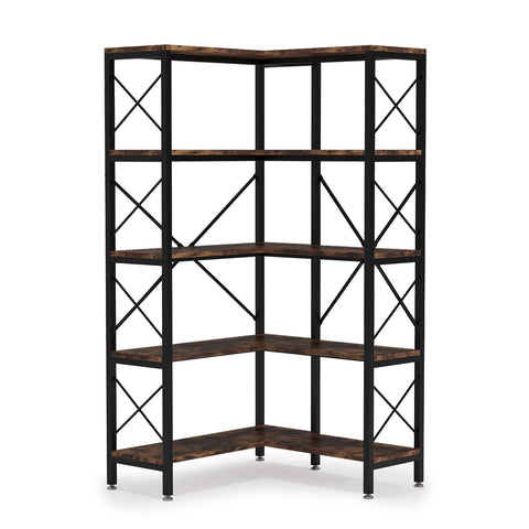 Okaestry 5 Shelf Corner Bookshelf Corner Etagere Bookcase Corner Display Rack