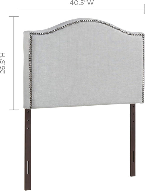 Curl Twin Nailhead Upholstered Headboard