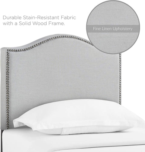 Curl Twin Nailhead Upholstered Headboard