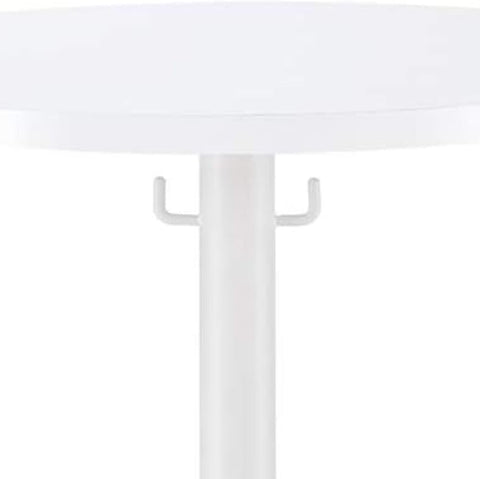 Modern White Round Coffee Table with Sturdy Metal Frame and Sleek Wooden Top Stylish Accent Table for Living Room, Bedroom, Office, Lounge and Small Spaces