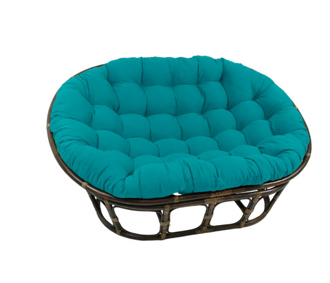 Rattan Double Papasan Chair with Twill Cushion