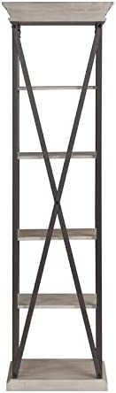 Oakestry Sandstone Etagere, Sandy Brown with Pewter Frame