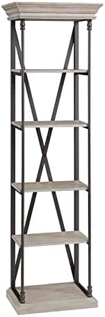 Oakestry Sandstone Etagere, Sandy Brown with Pewter Frame